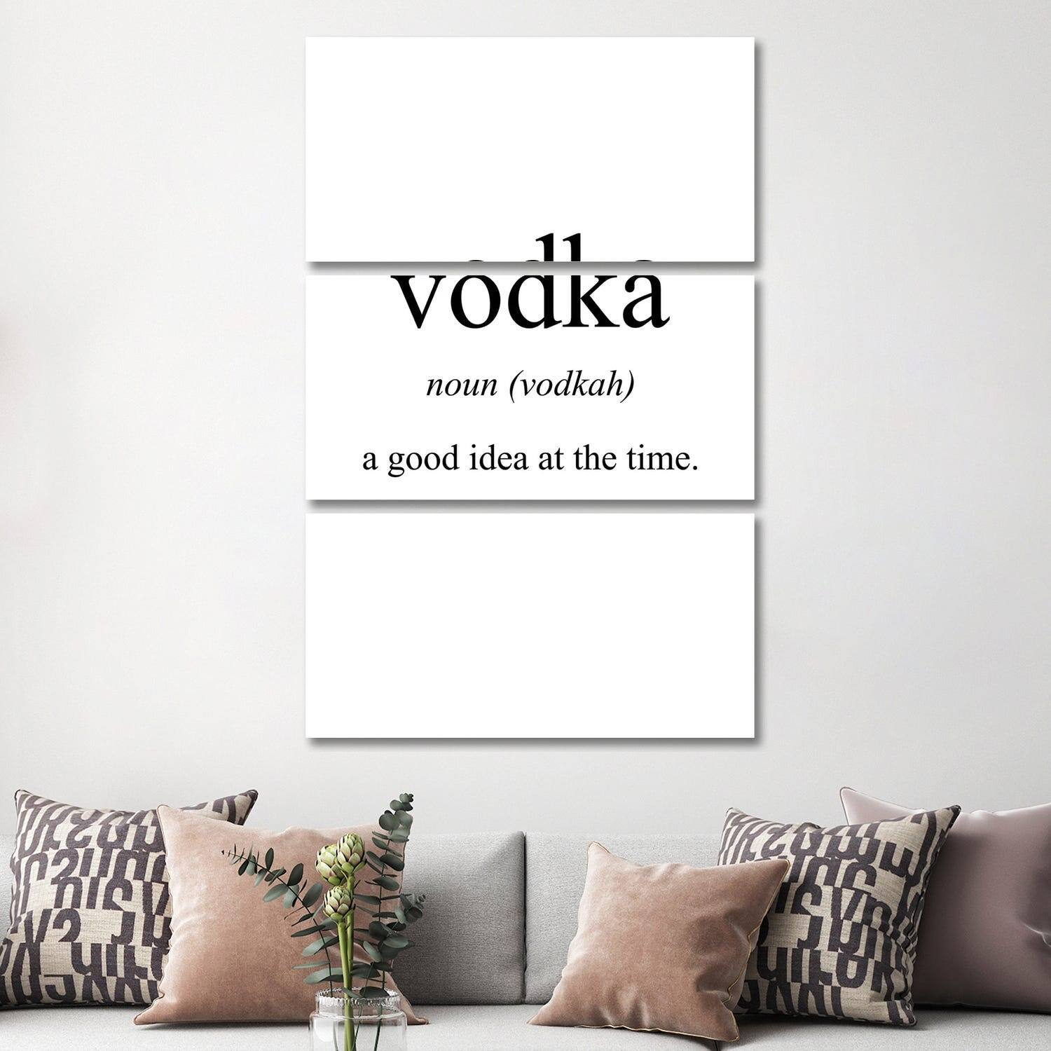 iCanvas "Vodka Meaning" by Pixy Paper 3Piece Canvas Wall Art Set Bed
